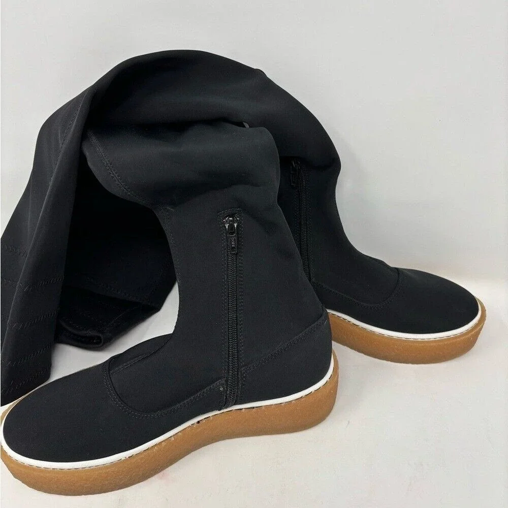 Free People 36 US 5.5-6 Outer Limits Thigh High Black‎ Stretch Boots Over Knee